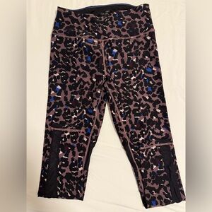 Calvin Klein Black and Brown Leggings with Mesh Inserts